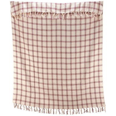 Burgundy Plaid Throw Blanket