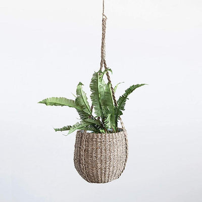 8" Round Hand Woven Hanging Seagrass