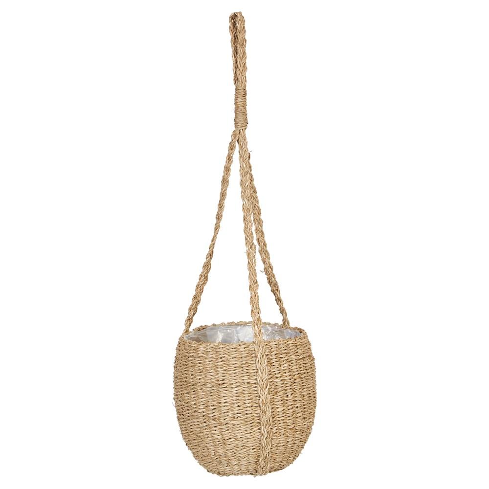 8" Round Hand Woven Hanging Seagrass