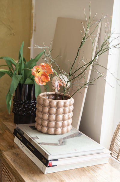 Embossed Stoneware Planter