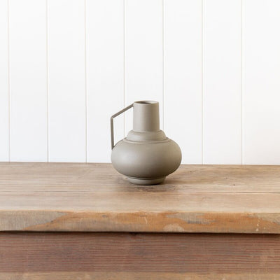 5-1/2"Rnd x 6"H Metal Vase, Sage
