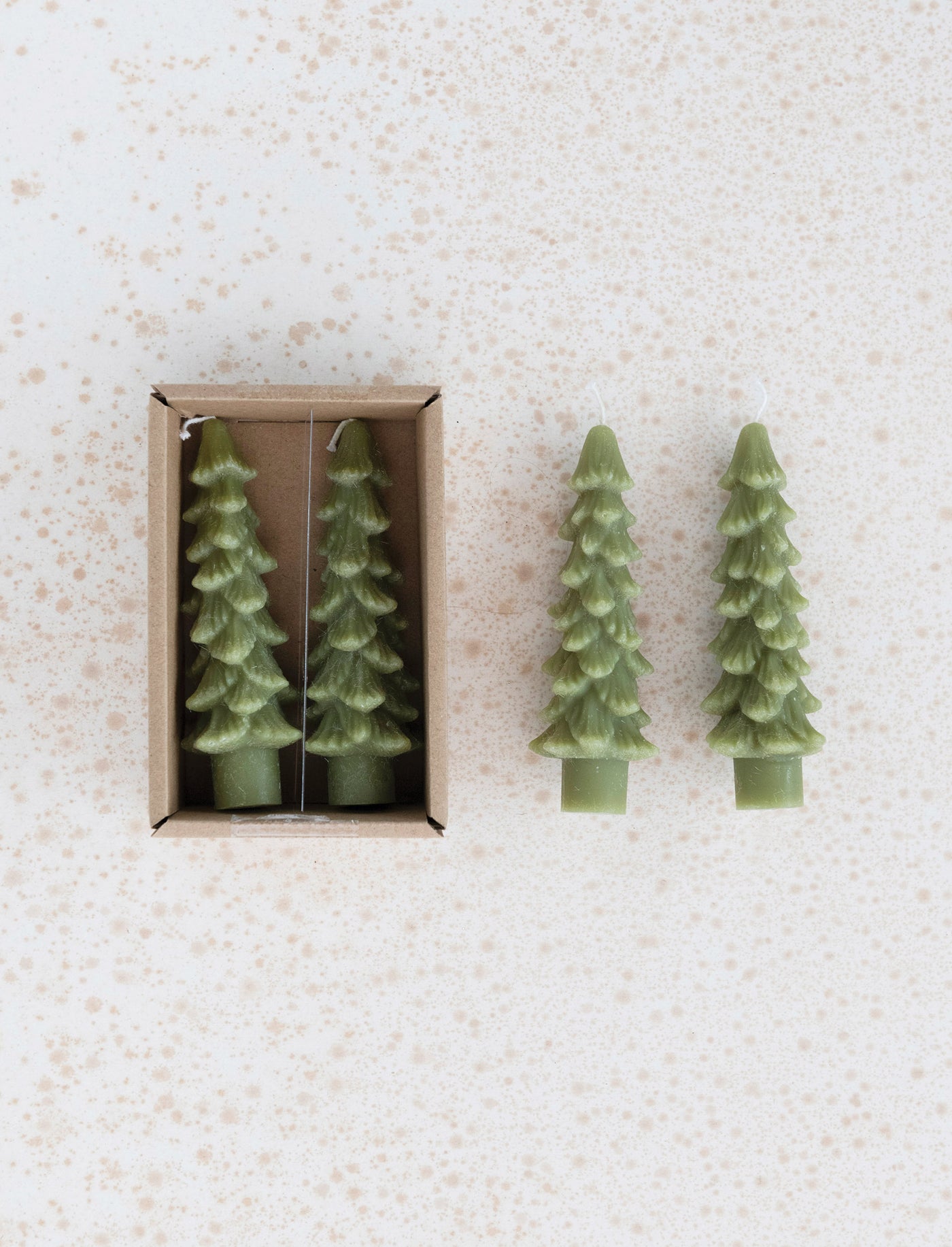 5"H Unscented Tree Taper Candles, Sage Green