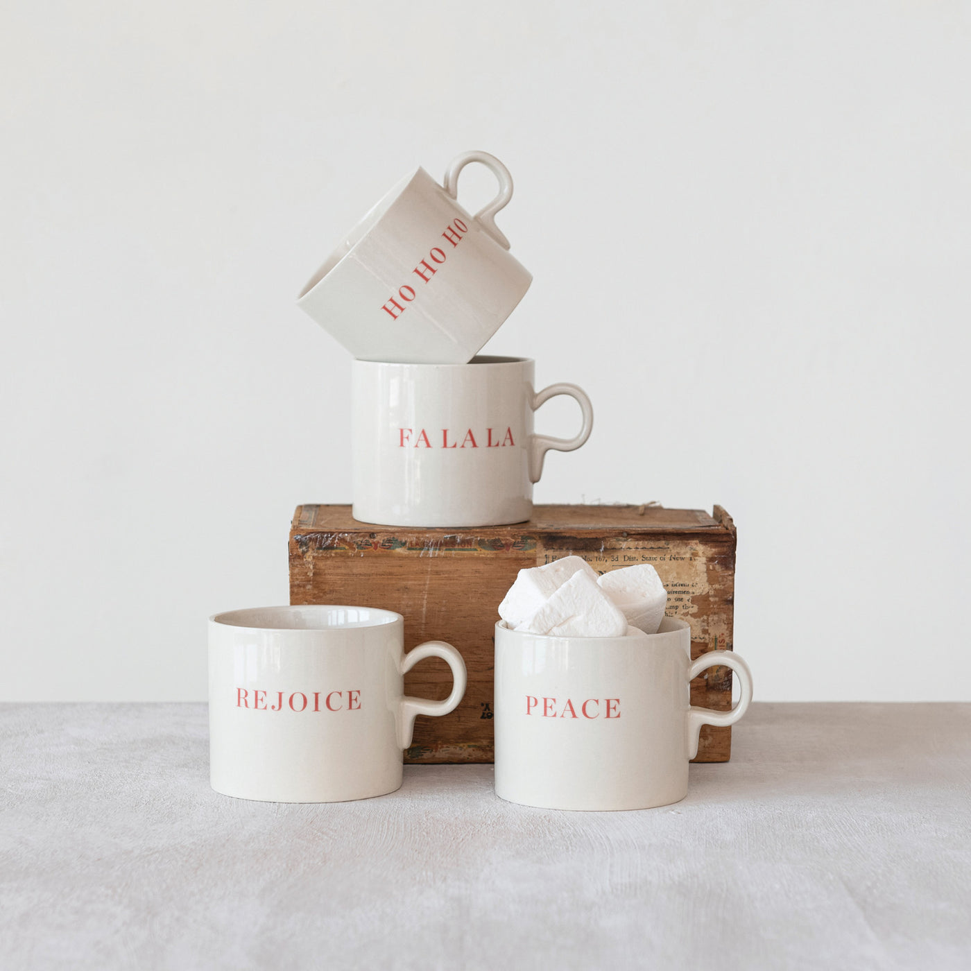 12 oz. Stoneware Mug w/ Holiday Saying