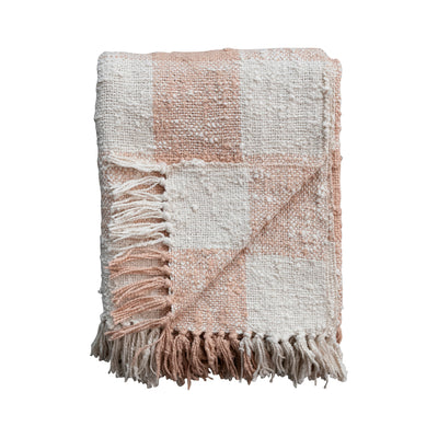 Blush Hand-Woven Cotton Throw