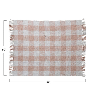 Blush Hand-Woven Cotton Throw