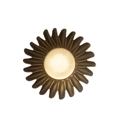 Fluted Metal Planter, Brass Finish, 4"