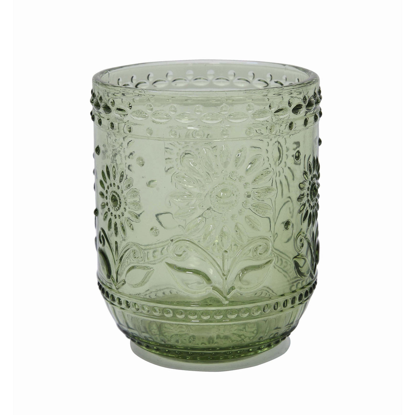 12 oz. Embossed Drinking Glass, Green