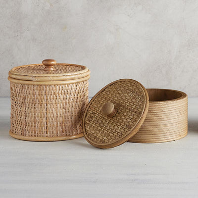 Short Round Box Woven Lid