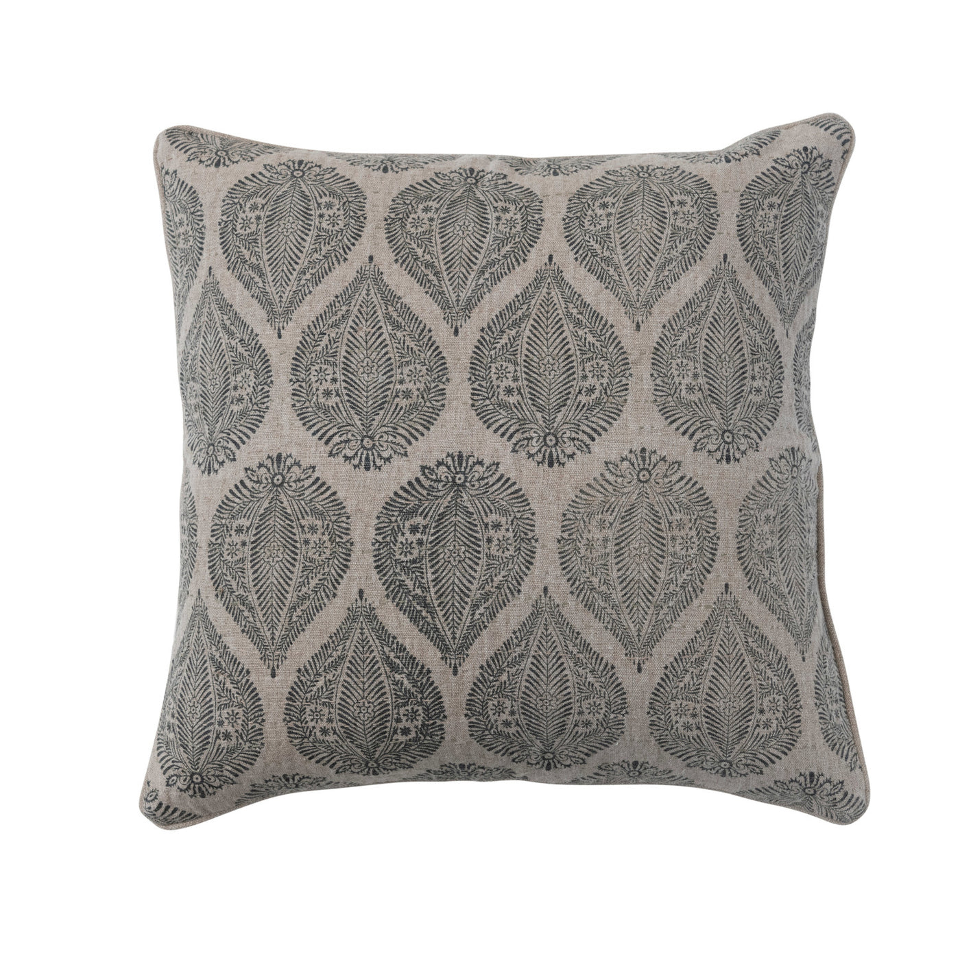 20" Linen & Cotton Pillow w/ Kantha Stitch