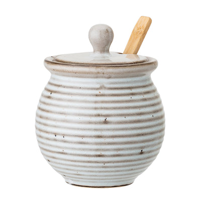4 1/2" Stoneware Honey Pot with Dipper