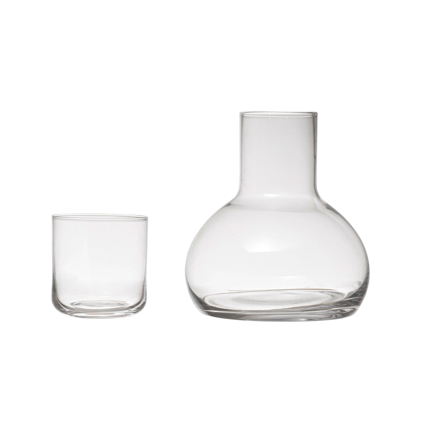 Glass Carafe with Glass, Set of 2