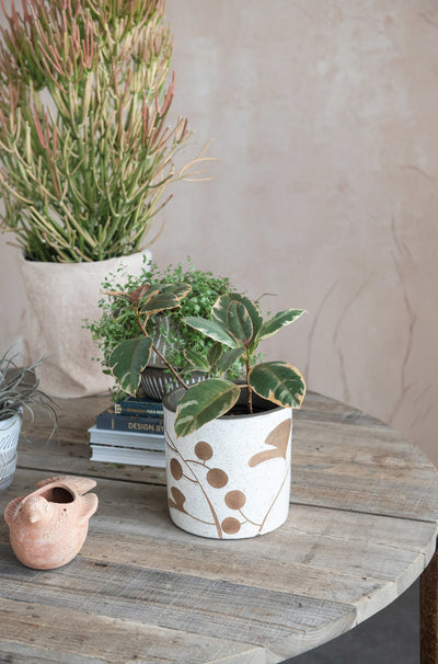 Terracotta Planter with Speckled Glaze