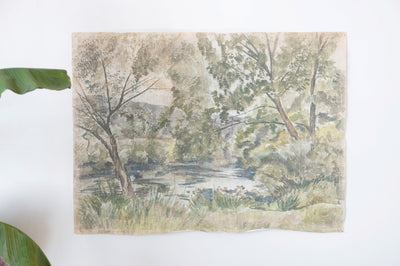 47"W Decorator Paper with Landscape Scene