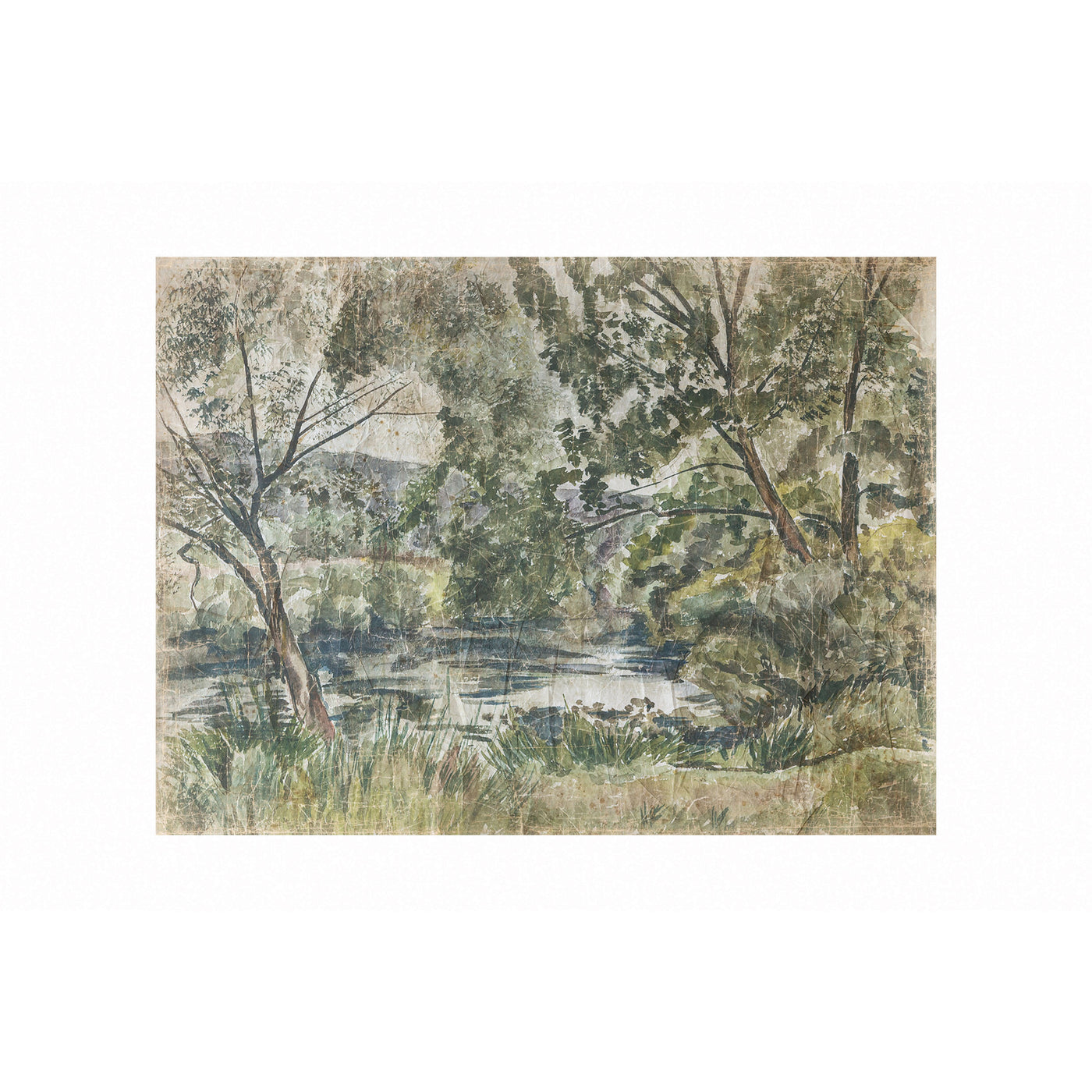 47"W Decorator Paper with Landscape Scene