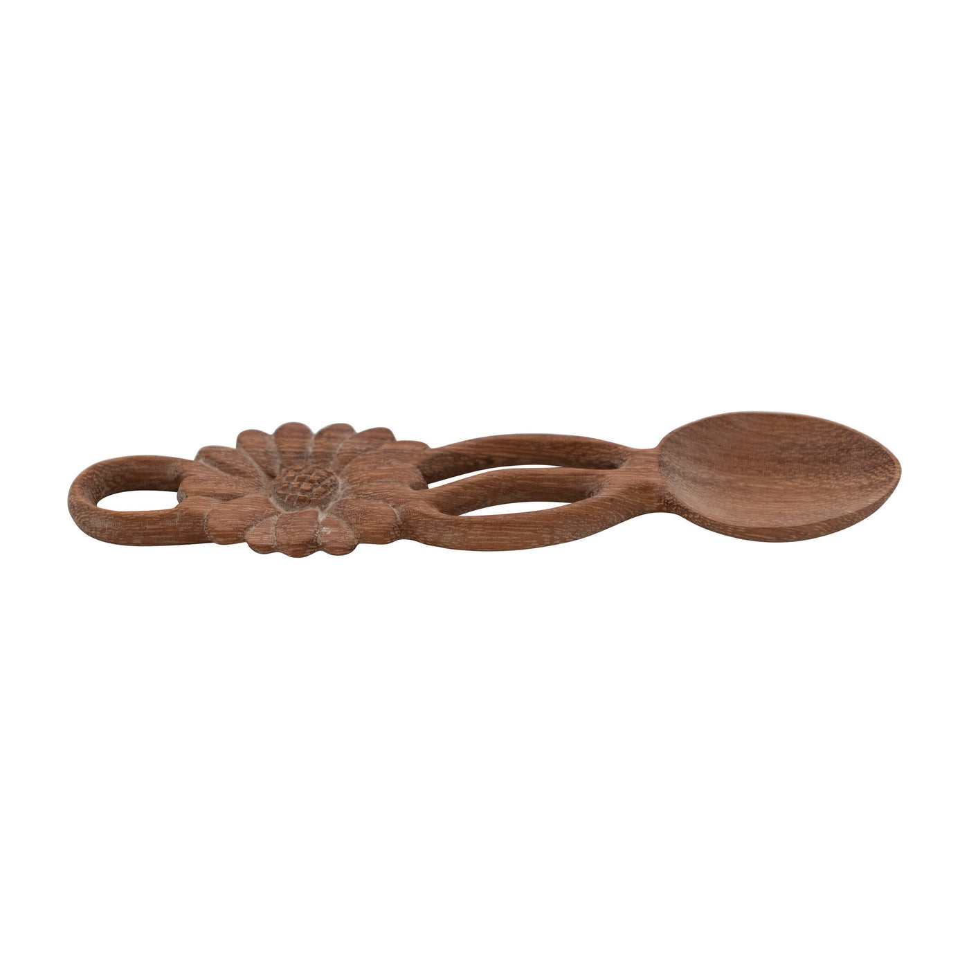 Hand-Carved Doussie Wood Spoon with Flower Handle