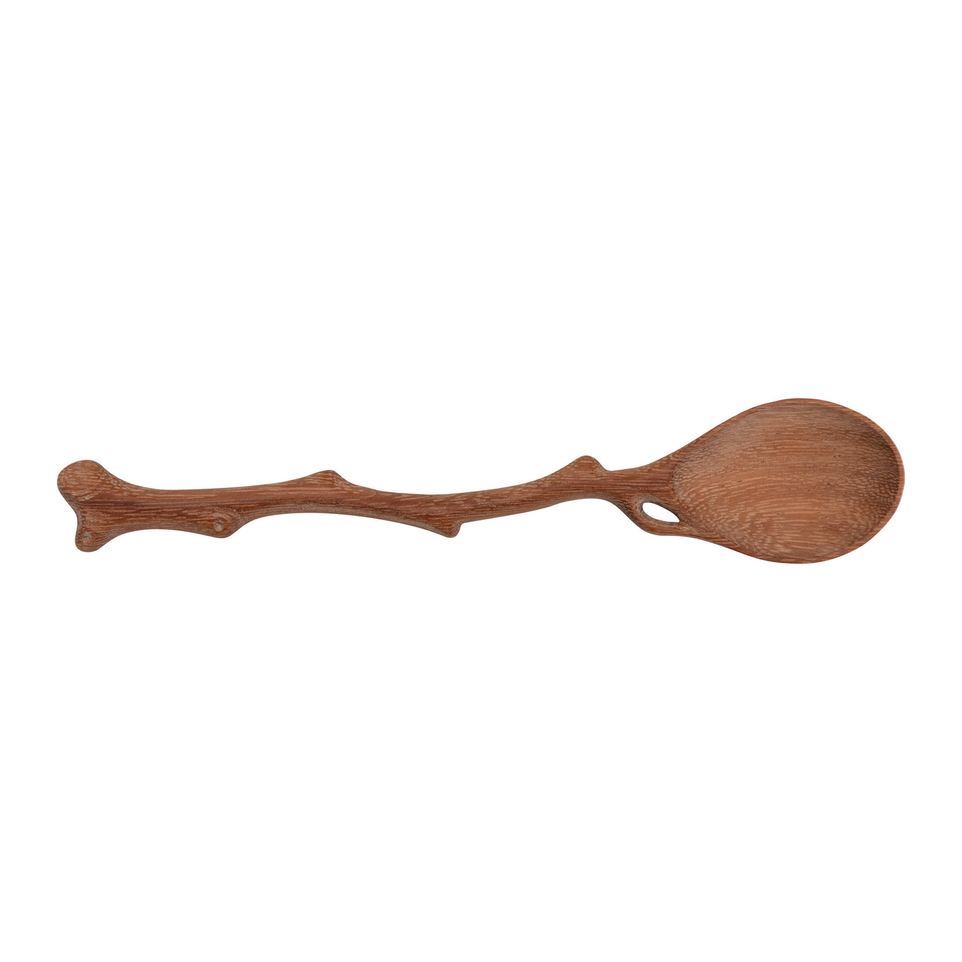 Hand-Carved Doussie Wood Spoon with Twig Shaped Handle