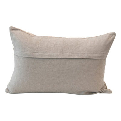 24" x 16" Cotton Velvet Lumbar Pillow w/ Cutwork, Polyester Fill