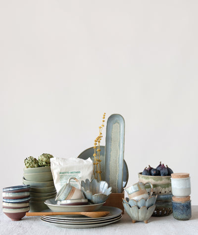 Porcelain Flower Bowl with Glaze
