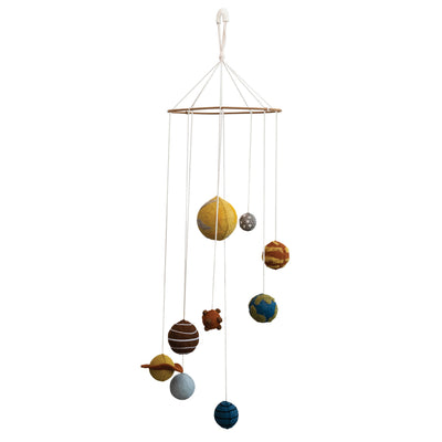 Handmade Wool Felt Planets Mobile, Multi Color