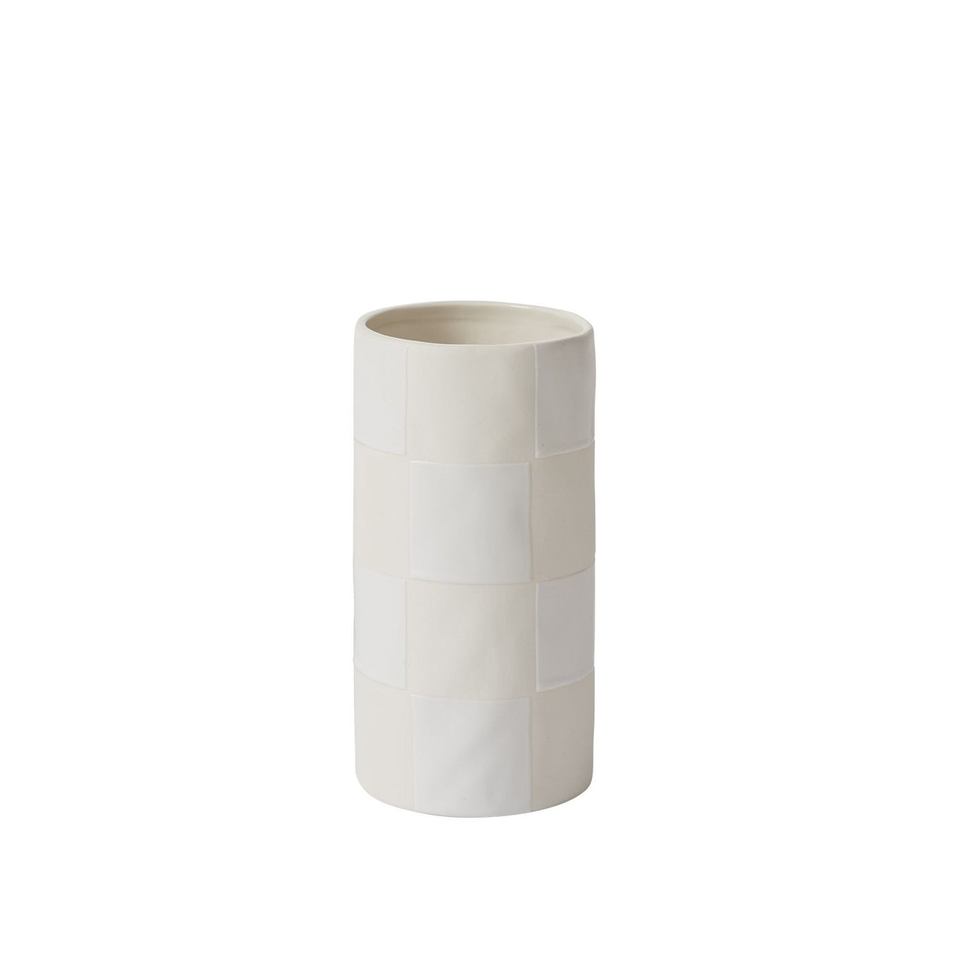 Off-White Checkerboard Vase, Small