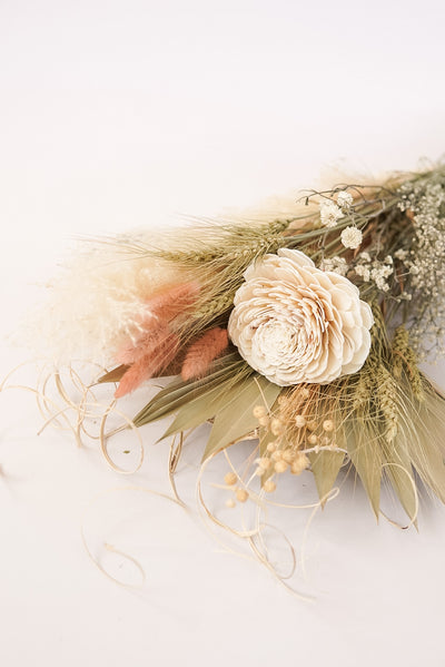 Premium Pampas and Palm Arrangement - Pink