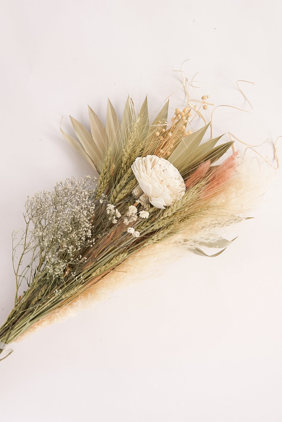 Premium Pampas and Palm Arrangement - Pink