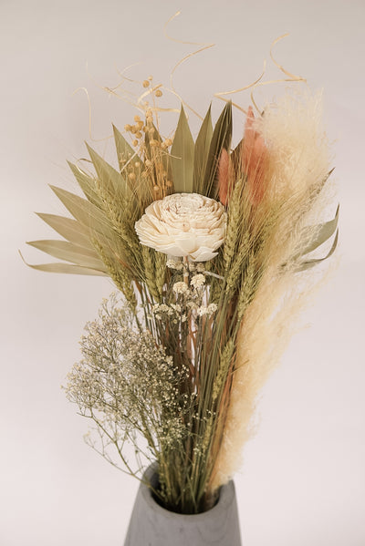 Premium Pampas and Palm Arrangement - Pink