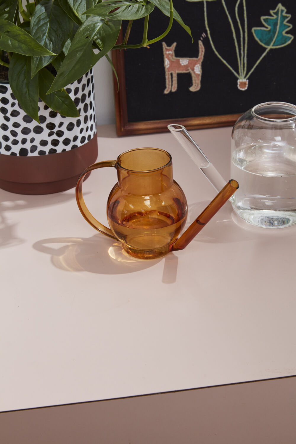 Pequeno Glass Watering Can, Amber