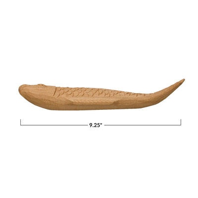 Hand-Carved Wood Fish, Natural