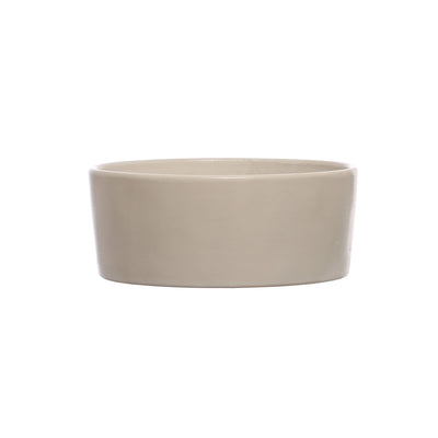 Debossed Stoneware Pet Bowl, Cream