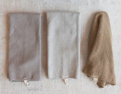 Cotton Knit Tea Towel, Neutral