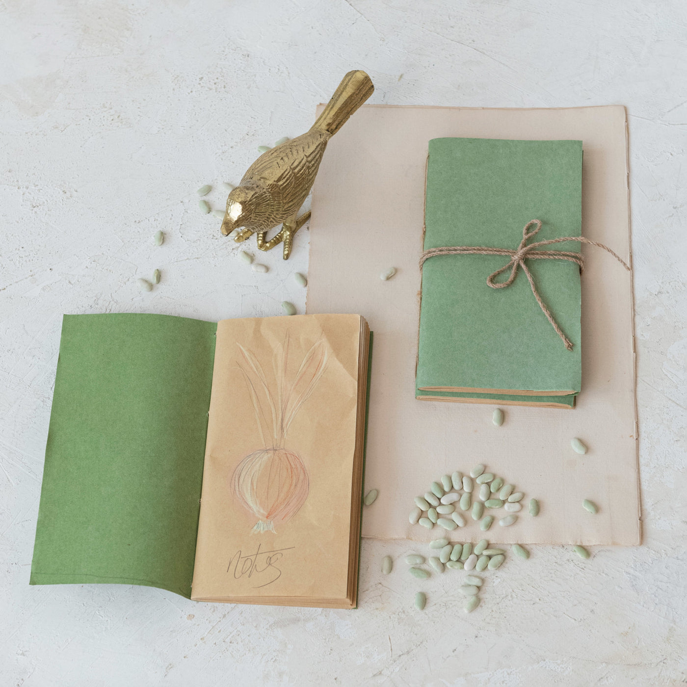 Green Paper Soft Cover Notebooks, Set of 3