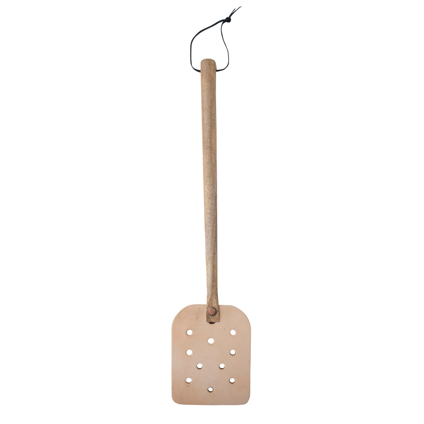 Leather Fly Swatter w/ Wood Handle