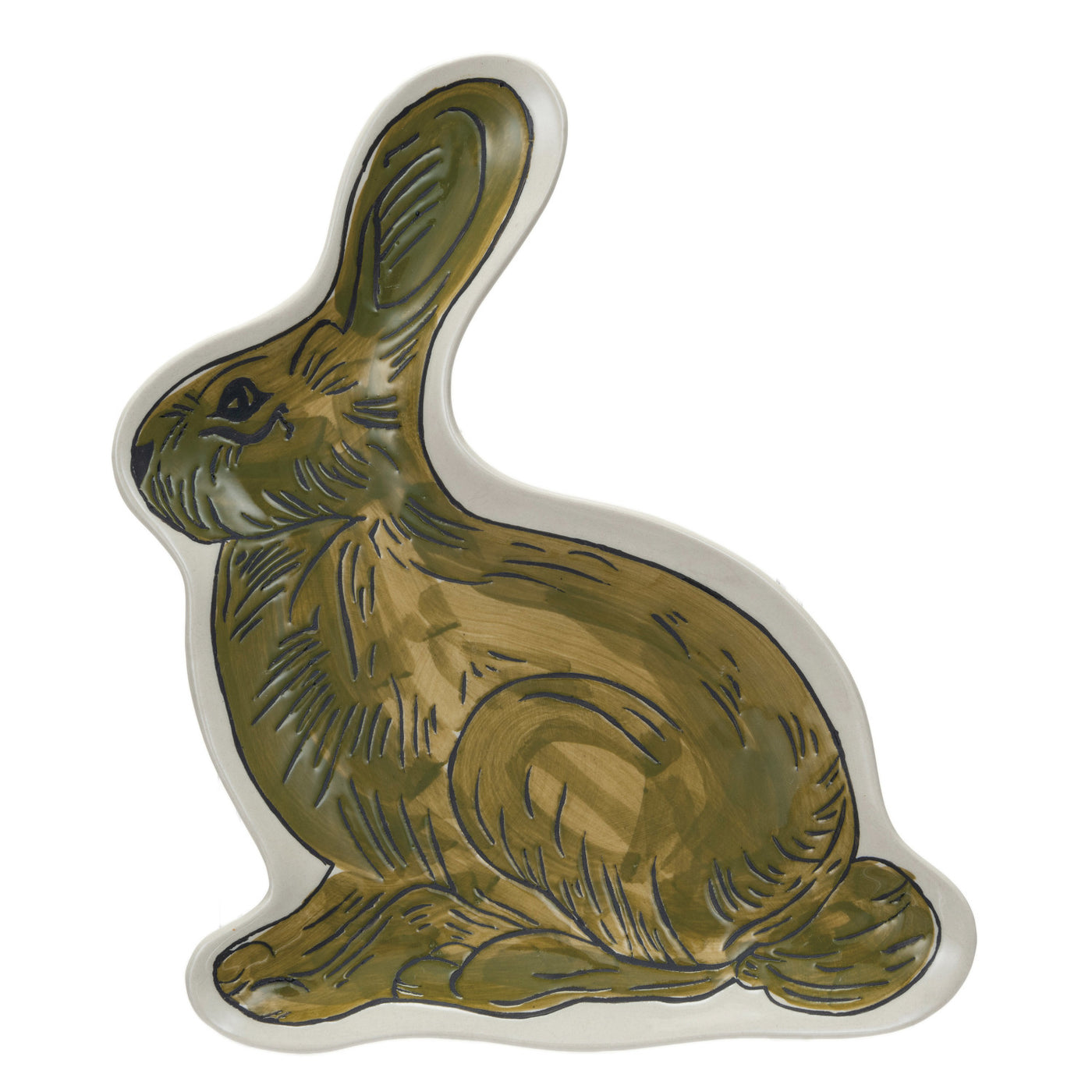 Stoneware Rabbit Shaped Plate