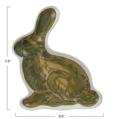 Stoneware Rabbit Shaped Plate