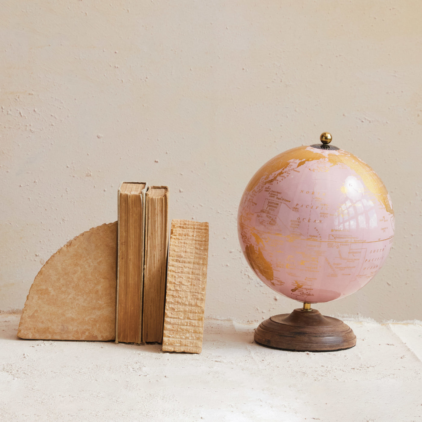 Sandstone Bookends w/ Ribbed Edge