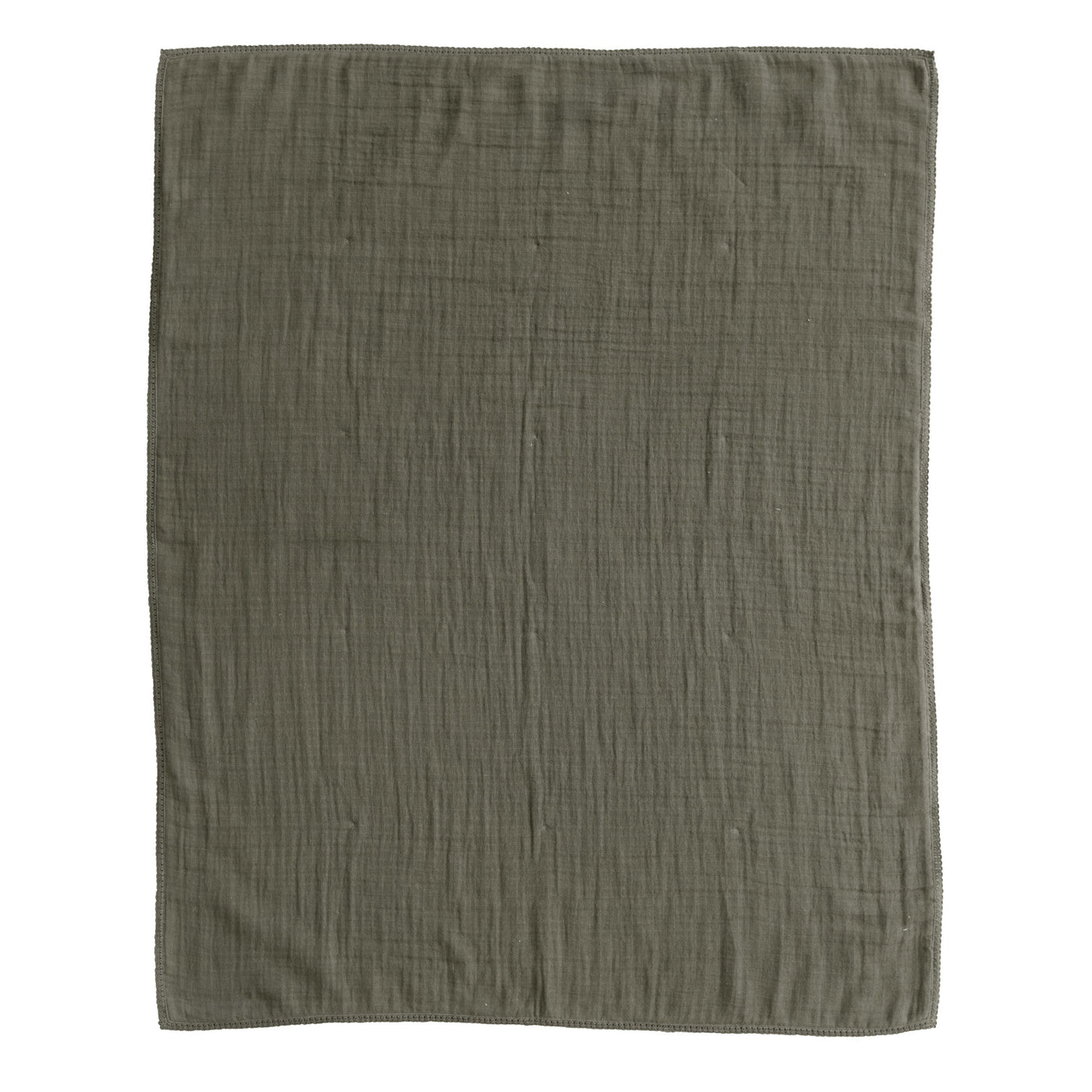 Olive Cotton Double Cloth Baby Blanket