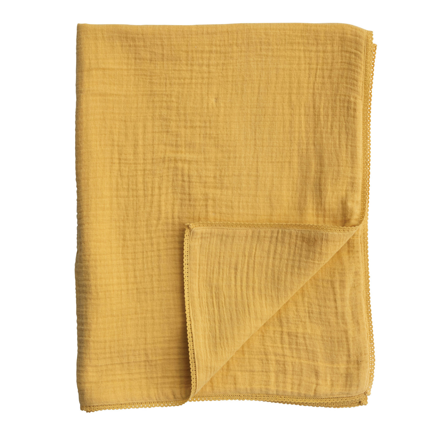 Mustard Cotton Double Cloth Baby Blanket