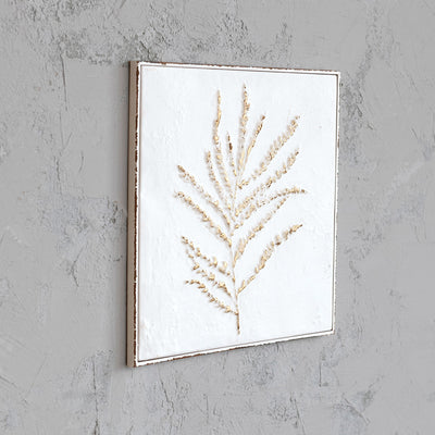 15" Square Embossed Metal Wall Décor w/ Botanical