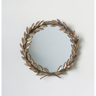 18-1/2"H Metal Metal Laurel Wreath Wall Mirror