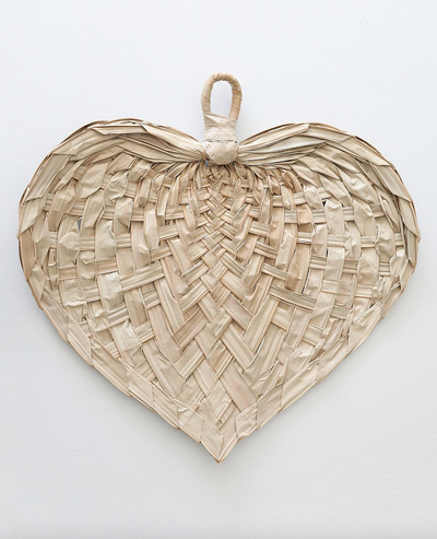 Hand-Woven Palm Heart Shaped Fan