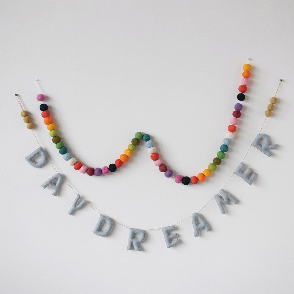 72"L Wool Felt Banner, "Day Dreamer"