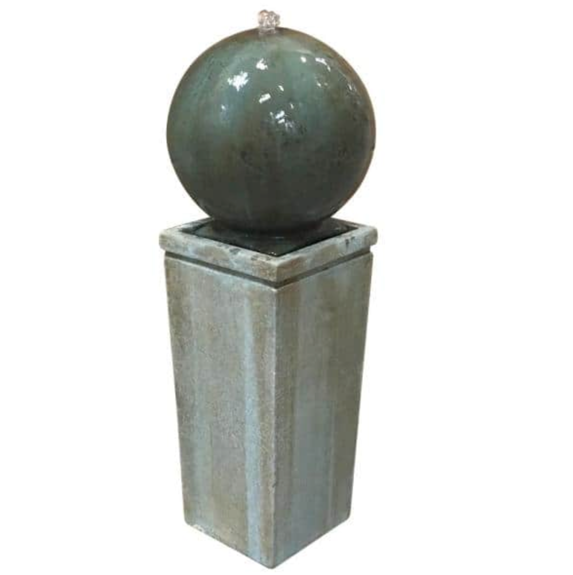 Dorset Sphere Verdigris Fountain 12x12x33"